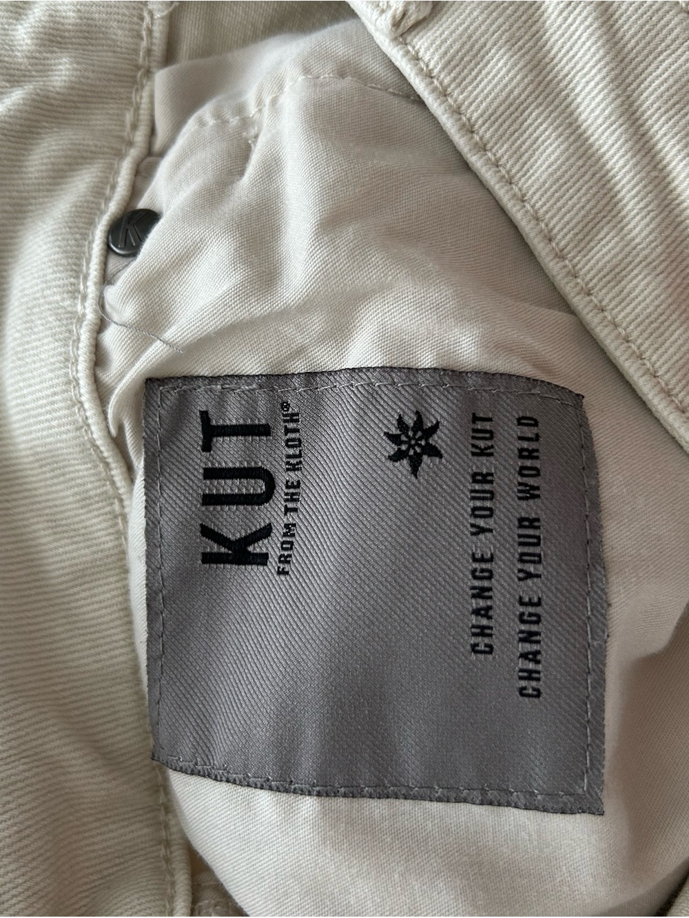 Kut from the Kloth Ashley High Rise Slouchy Barrel Jeans cream/ecru Size 10 - Picture 9 of 12